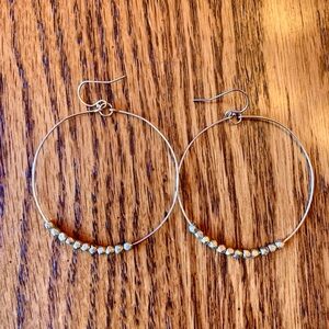 Elegant Gold beaded Hoop Earrings 2”